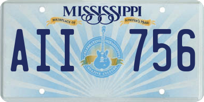 MS license plate AII756