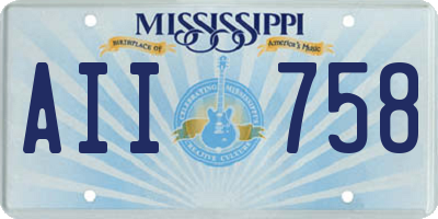 MS license plate AII758