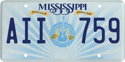 MS license plate AII759