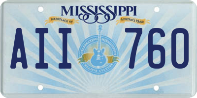 MS license plate AII760