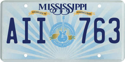 MS license plate AII763