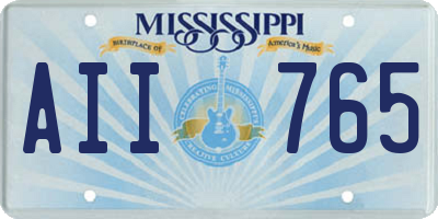 MS license plate AII765