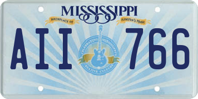 MS license plate AII766