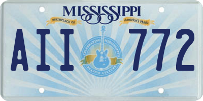 MS license plate AII772