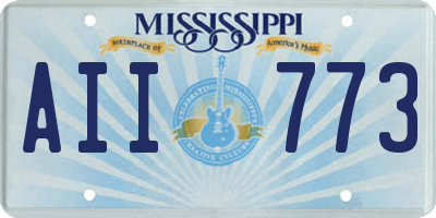 MS license plate AII773
