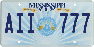 MS license plate AII777