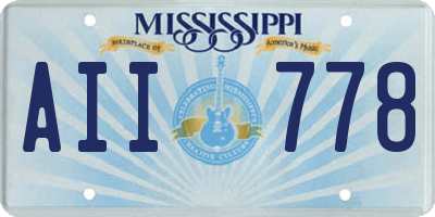 MS license plate AII778