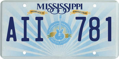 MS license plate AII781