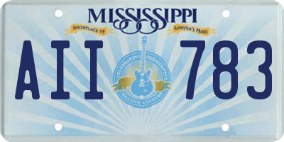 MS license plate AII783