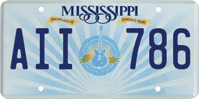 MS license plate AII786