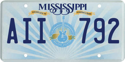 MS license plate AII792