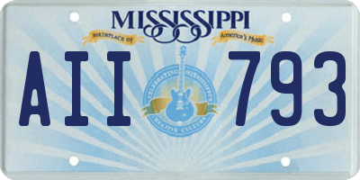 MS license plate AII793