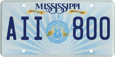 MS license plate AII800