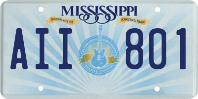 MS license plate AII801