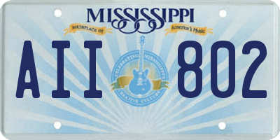 MS license plate AII802