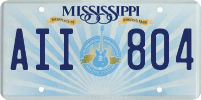 MS license plate AII804