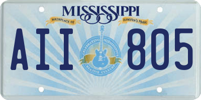 MS license plate AII805