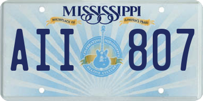 MS license plate AII807