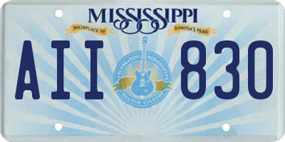 MS license plate AII830