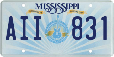 MS license plate AII831