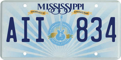 MS license plate AII834