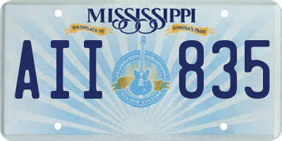 MS license plate AII835