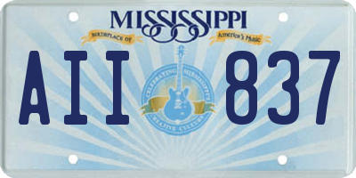 MS license plate AII837