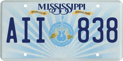 MS license plate AII838