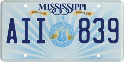 MS license plate AII839