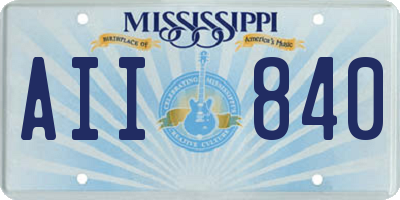 MS license plate AII840