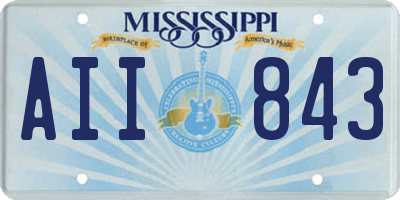 MS license plate AII843