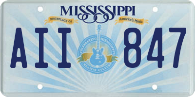 MS license plate AII847