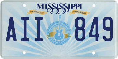 MS license plate AII849