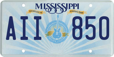 MS license plate AII850