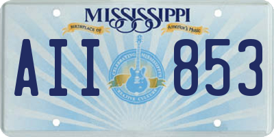 MS license plate AII853