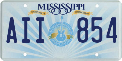 MS license plate AII854