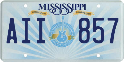 MS license plate AII857