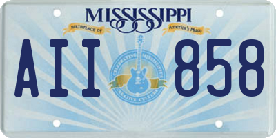 MS license plate AII858