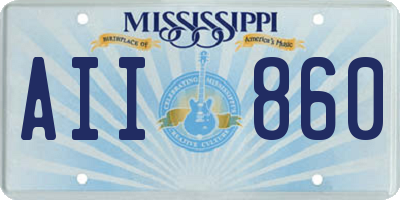 MS license plate AII860