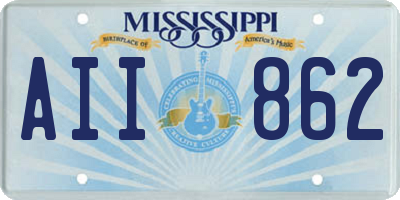 MS license plate AII862