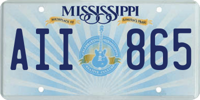 MS license plate AII865