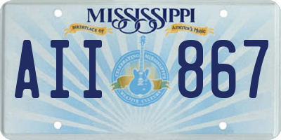 MS license plate AII867