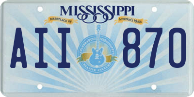 MS license plate AII870