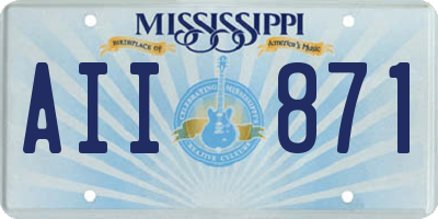 MS license plate AII871