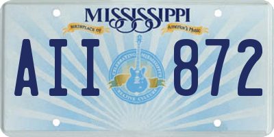 MS license plate AII872