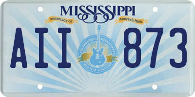 MS license plate AII873