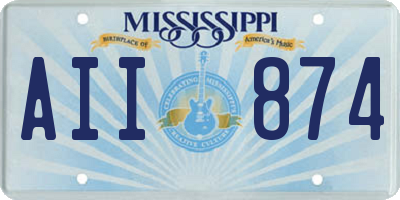 MS license plate AII874