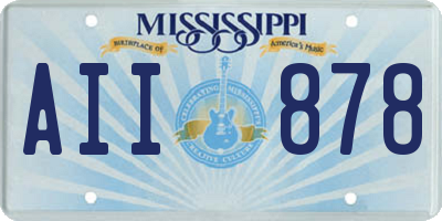 MS license plate AII878