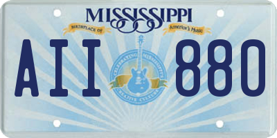 MS license plate AII880