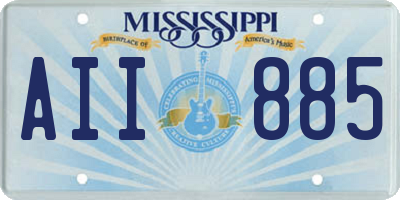 MS license plate AII885